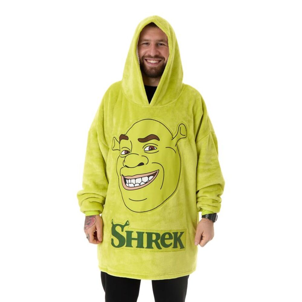 Shrek Unisex Adult Face Blanket Hoodie / Green